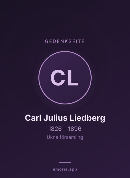 Gedenkportrait von Carl Julius Liedberg