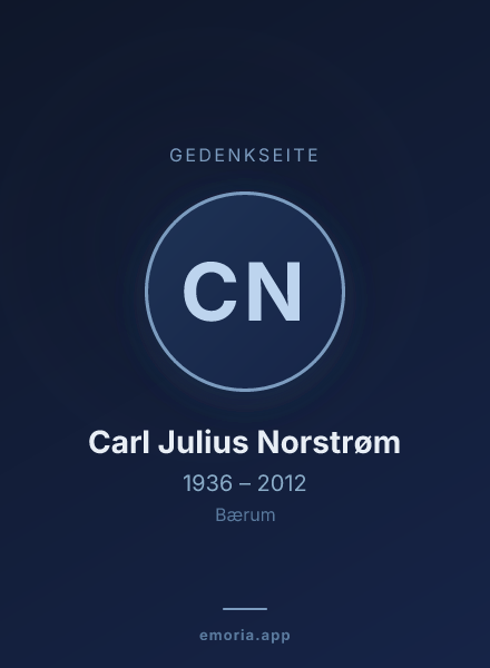 Gedenkportrait von Carl Julius Norstrøm