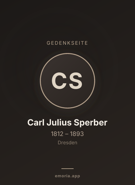 Gedenkportrait von Carl Julius Sperber