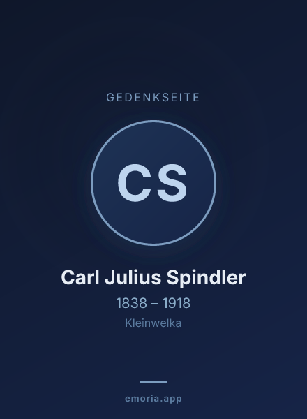 Gedenkportrait von Carl Julius Spindler