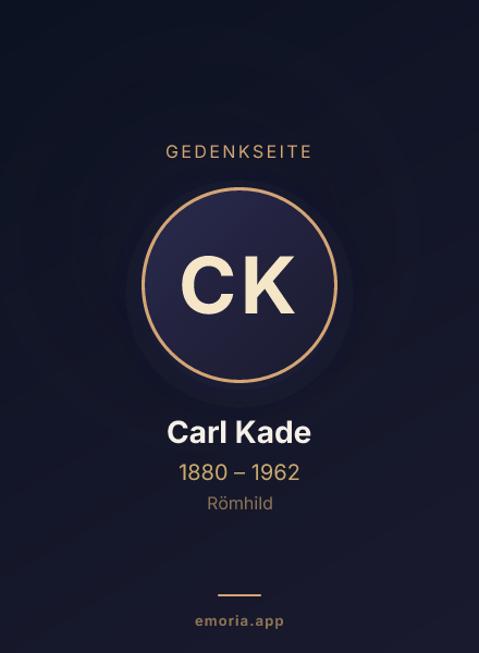Gedenkportrait von Carl Kade