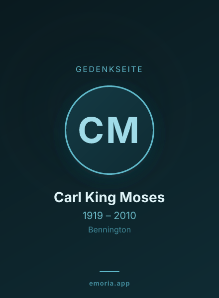 Gedenkportrait von Carl King Moses