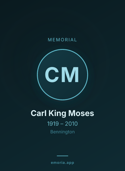 Memorial portrait of Carl King Moses