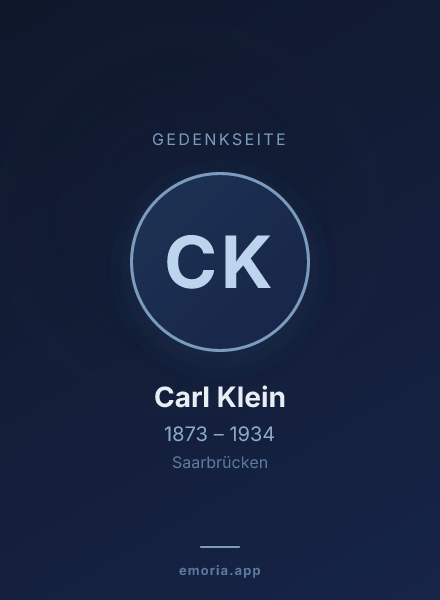 Gedenkportrait von Carl Klein