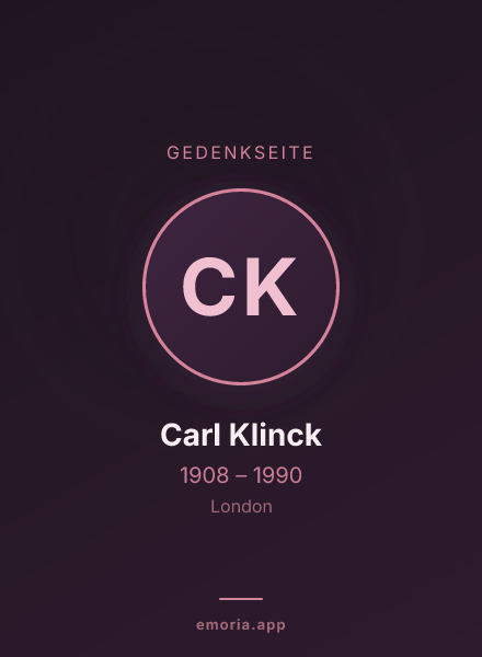 Gedenkportrait von Carl Klinck