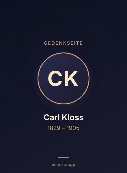 Gedenkportrait von Carl Kloss