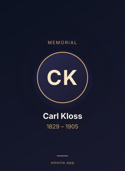 Memorial portrait of Carl Kloss
