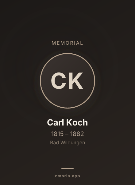 Memorial portrait of Carl Koch