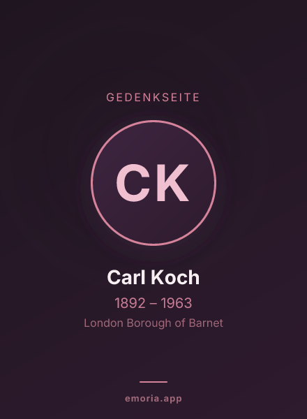 Gedenkportrait von Carl Koch