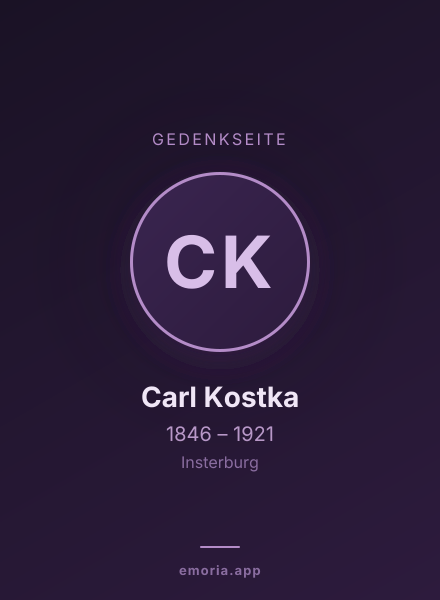 Gedenkportrait von Carl Kostka