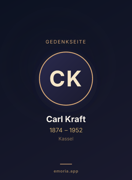 Gedenkportrait von Carl Kraft