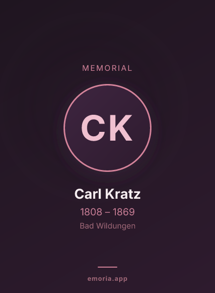 Memorial portrait of Carl Kratz