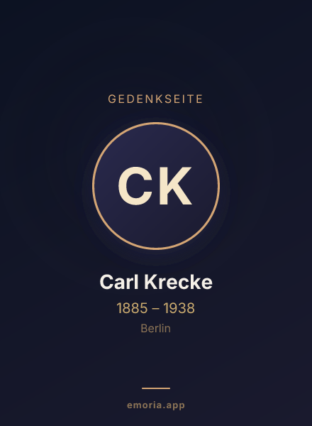 Gedenkportrait von Carl Krecke