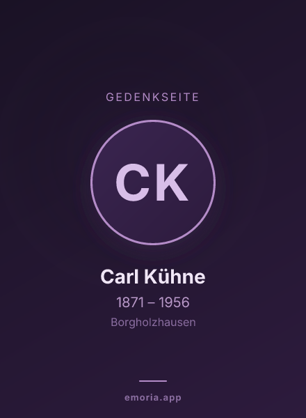 Gedenkportrait von Carl Kühne