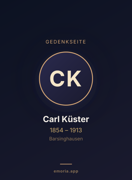 Gedenkportrait von Carl Küster