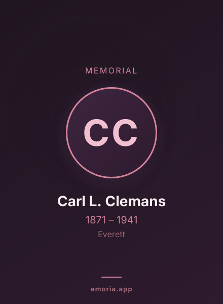 Memorial portrait of Carl L. Clemans