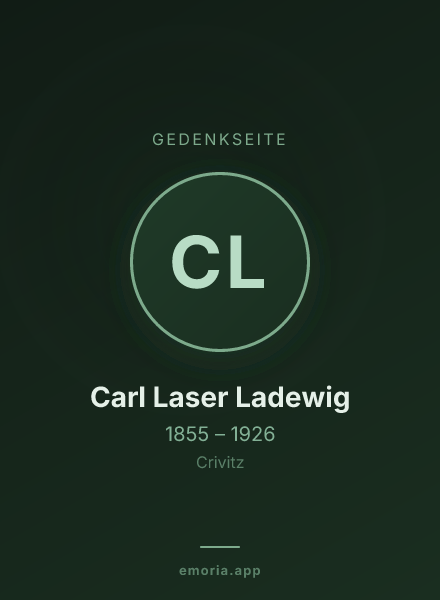 Gedenkportrait von Carl Laser Ladewig