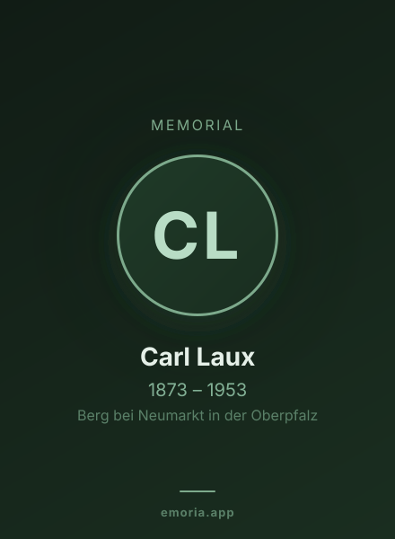 Memorial portrait of Carl Laux