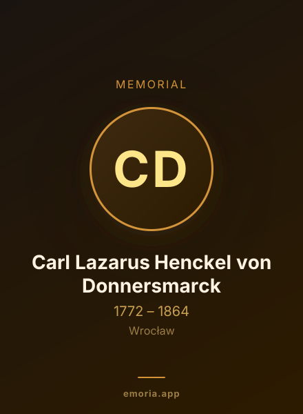 Memorial portrait of Carl Lazarus Henckel von Donnersmarck
