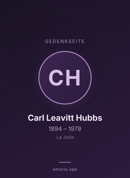 Gedenkportrait von Carl Leavitt Hubbs