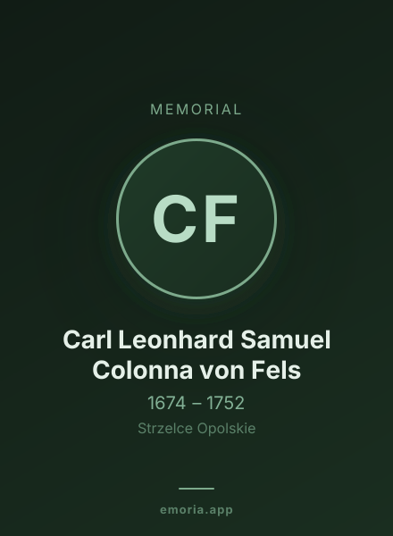 Memorial portrait of Carl Leonhard Samuel Colonna von Fels