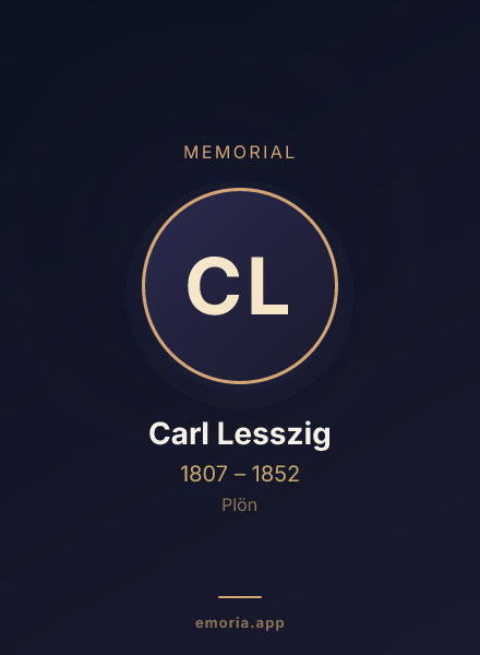 Memorial portrait of Carl Lesszig