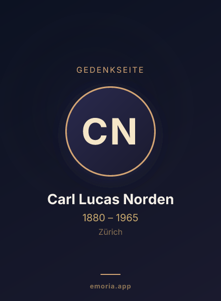 Gedenkportrait von Carl Lucas Norden
