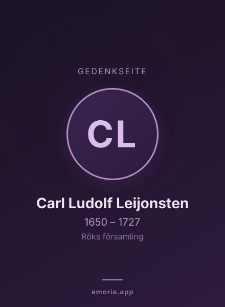 Gedenkportrait von Carl Ludolf Leijonsten
