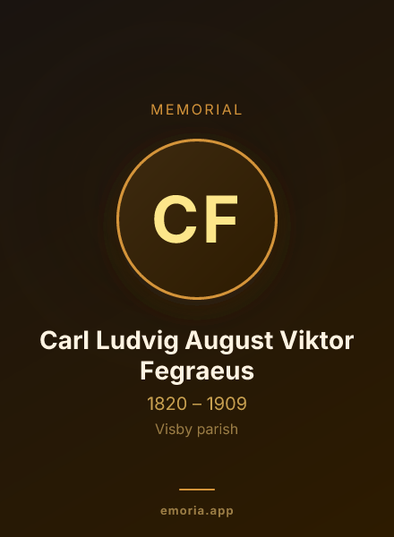 Memorial portrait of Carl Ludvig August Viktor Fegraeus