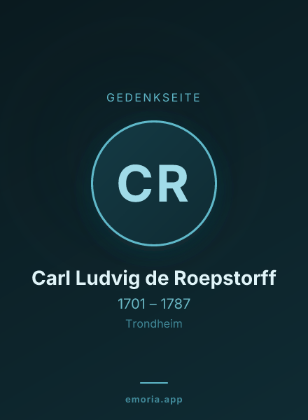 Gedenkportrait von Carl Ludvig de Roepstorff