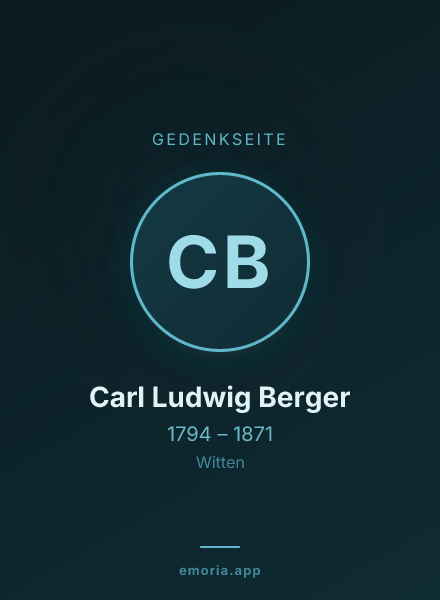 Gedenkportrait von Carl Ludwig Berger