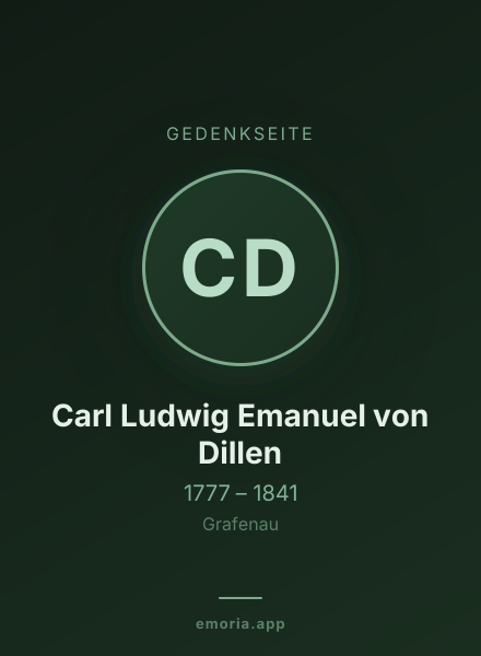 Gedenkportrait von Carl Ludwig Emanuel von Dillen