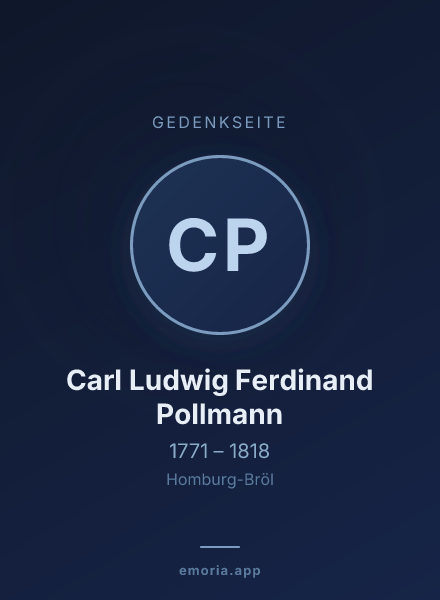Gedenkportrait von Carl Ludwig Ferdinand Pollmann