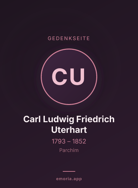 Gedenkportrait von Carl Ludwig Friedrich Uterhart
