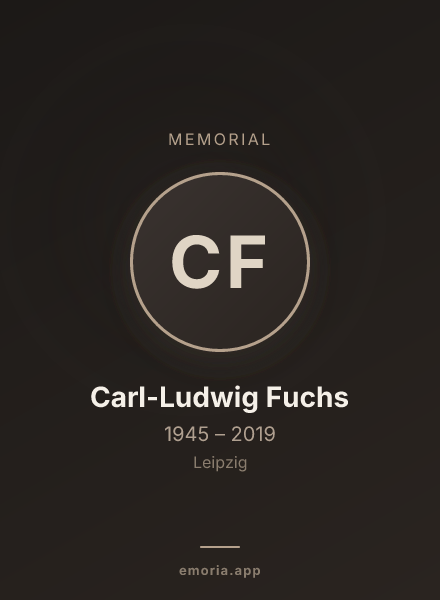 Memorial portrait of Carl-Ludwig Fuchs