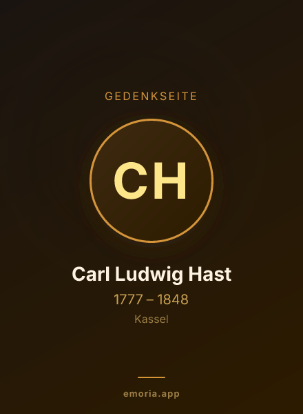 Gedenkportrait von Carl Ludwig Hast