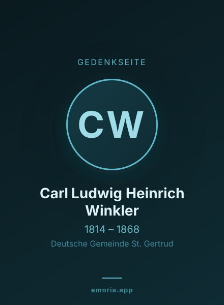 Gedenkportrait von Carl Ludwig Heinrich Winkler