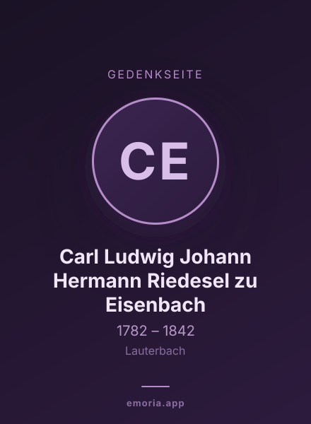 Gedenkportrait von Carl Ludwig Johann Hermann Riedesel zu Eisenbach