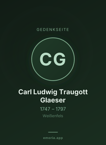 Gedenkportrait von Carl Ludwig Traugott Glaeser