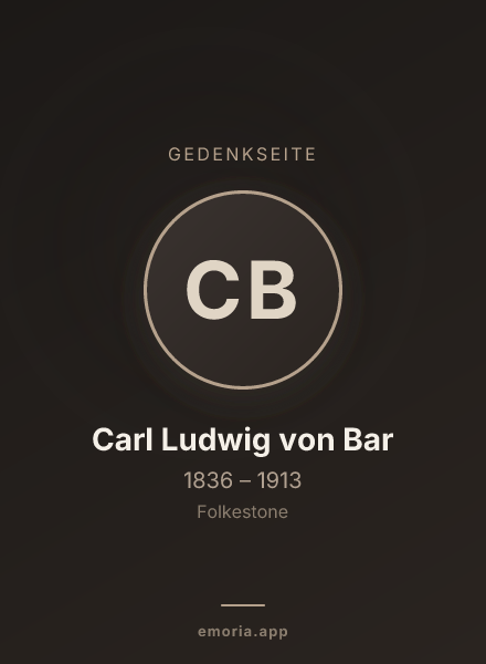 Gedenkportrait von Carl Ludwig von Bar