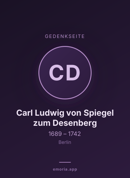 Gedenkportrait von Carl Ludwig von Spiegel zum Desenberg