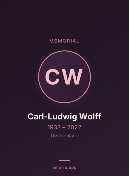 Memorial portrait of Carl-Ludwig Wolff