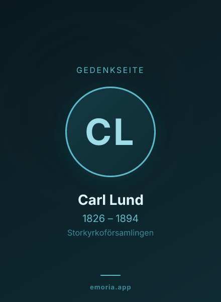 Gedenkportrait von Carl Lund