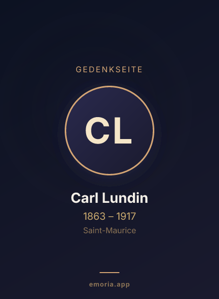 Gedenkportrait von Carl Lundin