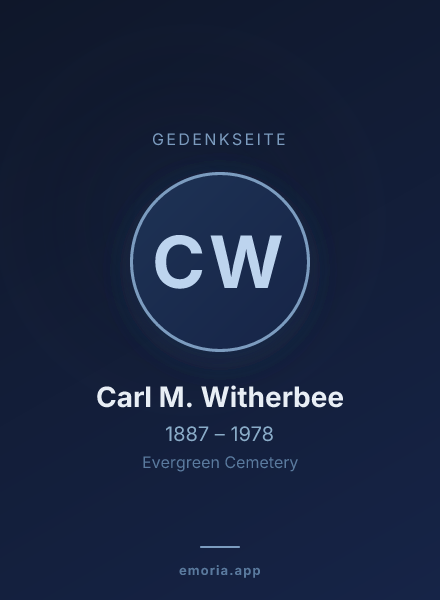 Gedenkportrait von Carl M. Witherbee