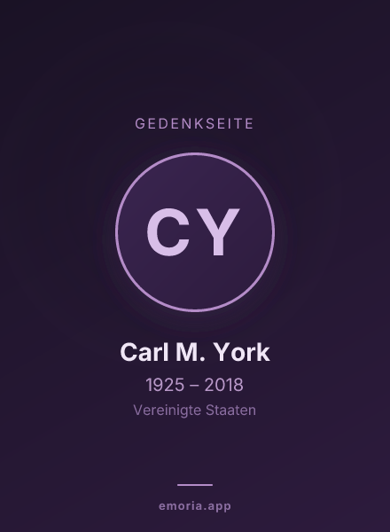 Gedenkportrait von Carl M. York