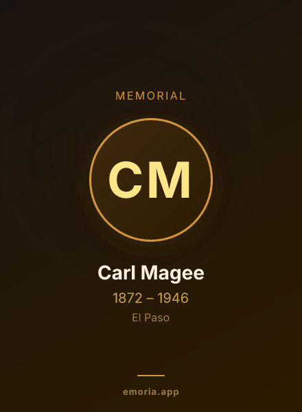 Memorial portrait of Carl Magee