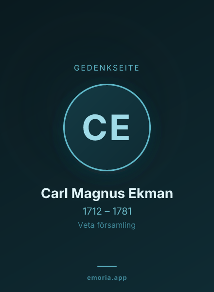 Gedenkportrait von Carl Magnus Ekman