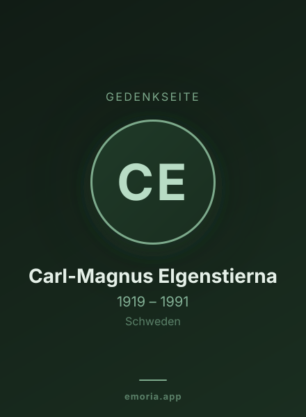 Gedenkportrait von Carl-Magnus Elgenstierna