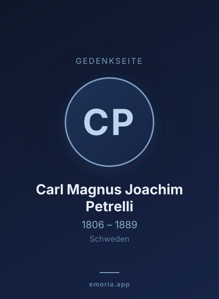 Gedenkportrait von Carl Magnus Joachim Petrelli